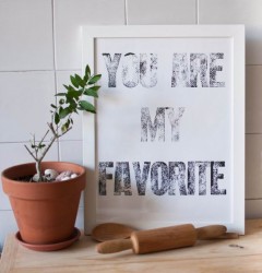 rustic vintage home decoration letterpress inspirational poster you are my favorite